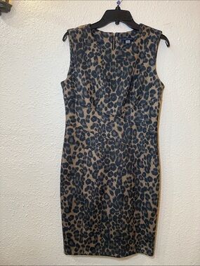 Tommy Hilfiger Sleeveless Leopard-Print Midi Dress - Brown/Black